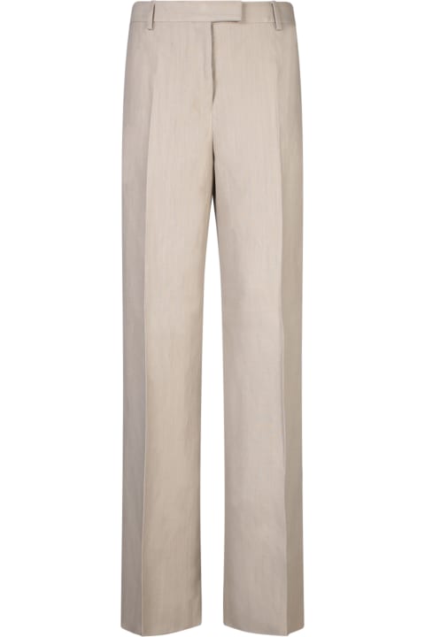 Ferragamo Pants & Shorts for Women Ferragamo Beige Linen Viscose Trousers