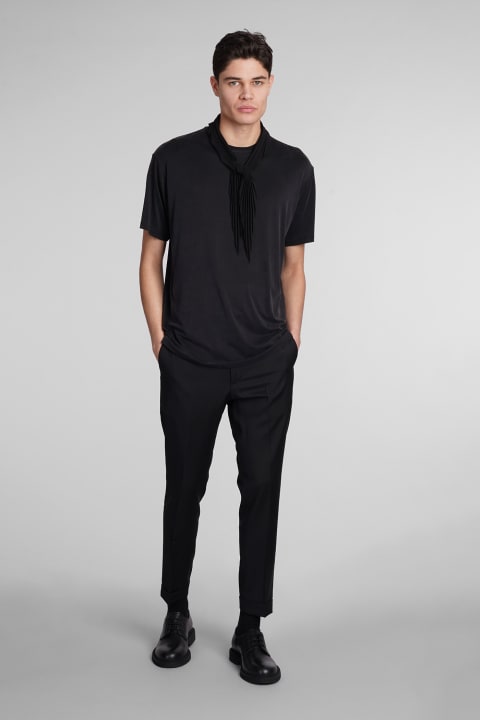 メンズ Low Brandのトップス Low Brand B224 T-shirt In Black Polyamide Polyester