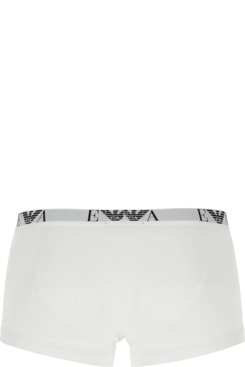 Underwear for Men Emporio Armani White Stretch Cotton Boxer Set