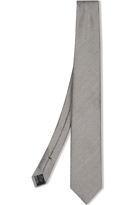 Ties for Men Tom Ford Polka Dot Grey/beige Tie