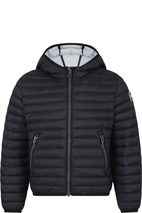 Coats & Jackets for Boys Colmar Black Down Jacket For Boy With Logo