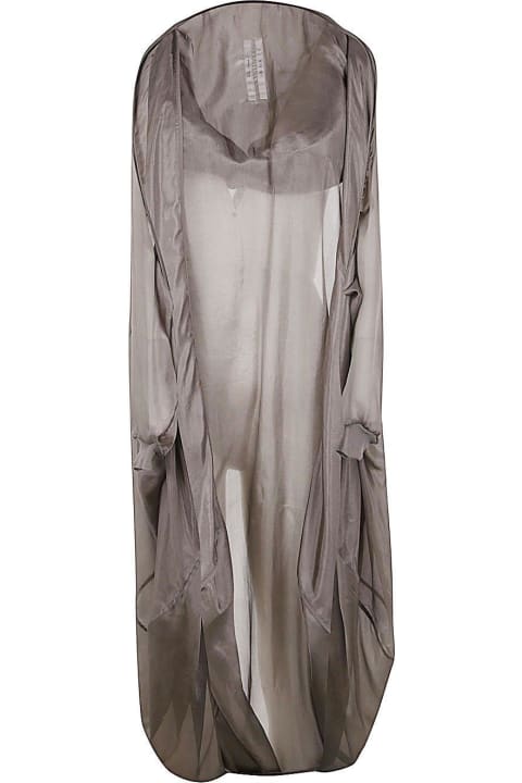 Clothing for Women Rick Owens Hooded Bubble Sheer Cape