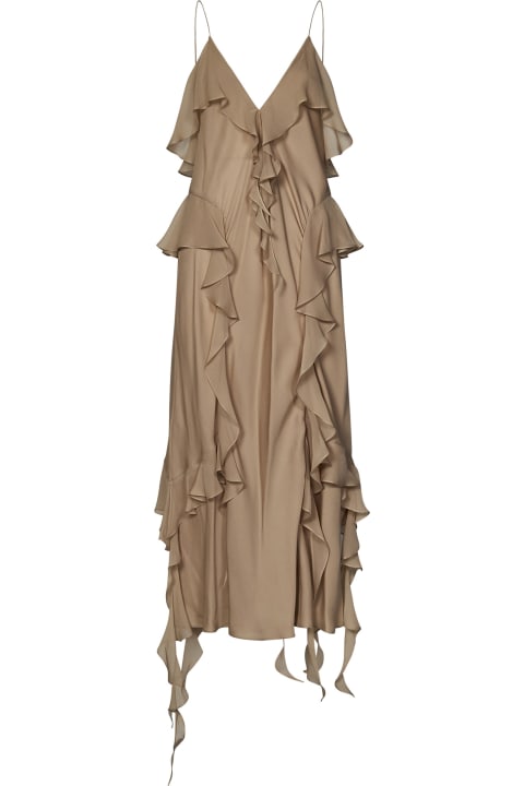 Khaite for Women Khaite Silk Midi Dress With Ruffles