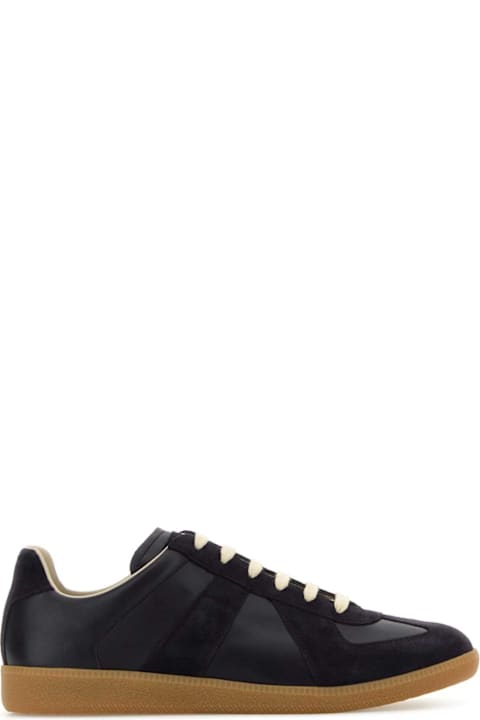 Maison Margiela for Men Maison Margiela Aubergine Leather Replica Sneakers