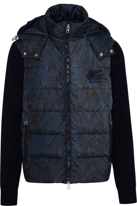 Etro Coats & Jackets for Men Etro Paisley-printed Zipped Padded Hooded Jacket