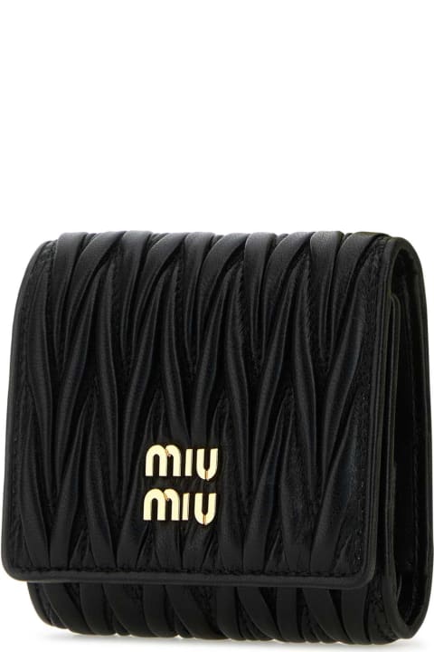 Accessories Sale for Women Miu Miu Black Nappa Leather Wallet