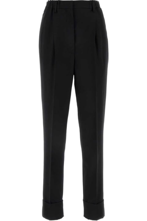 Pants & Shorts for Women Prada Black Wool Blend Pant