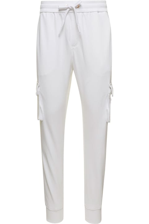Moose Knuckles Clothing for Men Moose Knuckles 'clemont' White Cargo Pants With Logo Patch In Cotton Man