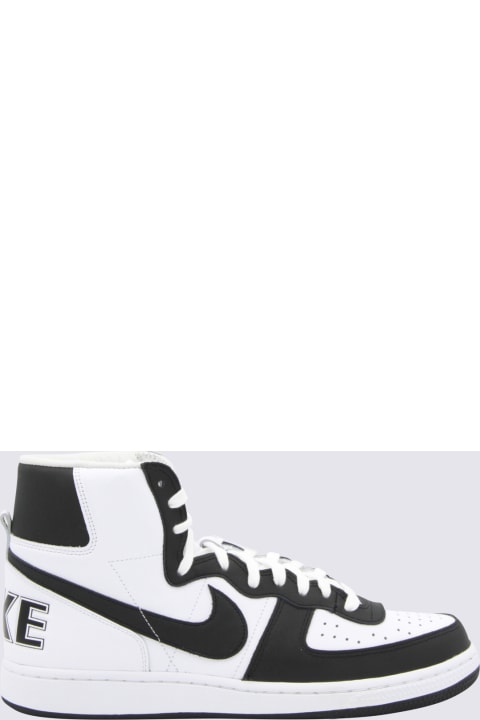 Shoes for Men Comme des Garçons White And Black Leather Sneakers