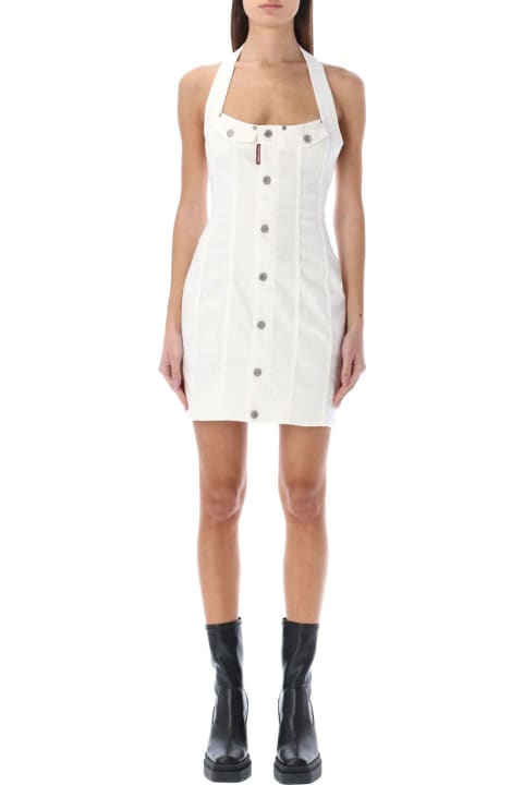 Homeware Dsquared2 Simona Halterneck Denim Mini Dress