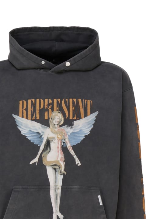 REPRESENT Fleeces & Tracksuits for Men REPRESENT Logo Cotton Sweatshirt With Hood
