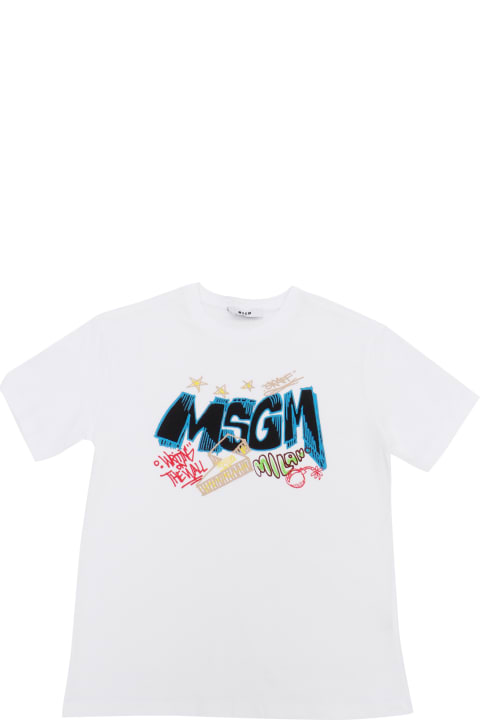 MSGM for Kids MSGM White T-shirt With Logo