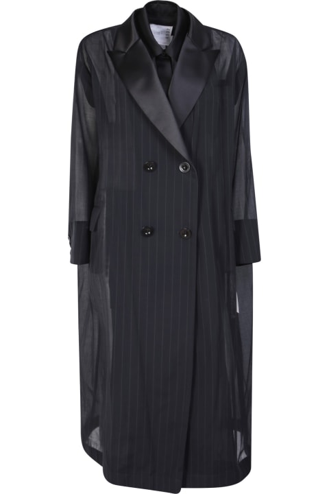 Sacai Coats & Jackets for Women Sacai Blue Pinstripe Coat