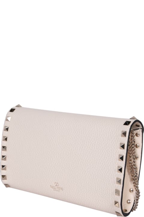 Valentino for Women Valentino Wallet On Chain Rockstud Ivory Bag