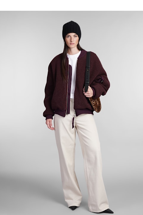 Laneus for Women Laneus Bomber In Bordeaux Wool