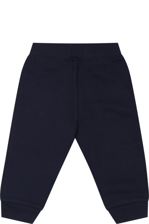 Bottoms for Baby Girls Ralph Lauren Blue Sweatpants For Baby Boy With Pony