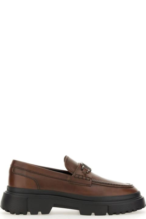Hogan Loafers & Boat Shoes for Men Hogan Chunky Logo Plaque Loafers