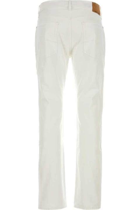 7 For All Mankind Pants for Men 7 For All Mankind White Stretch Denim The Straight Jeans