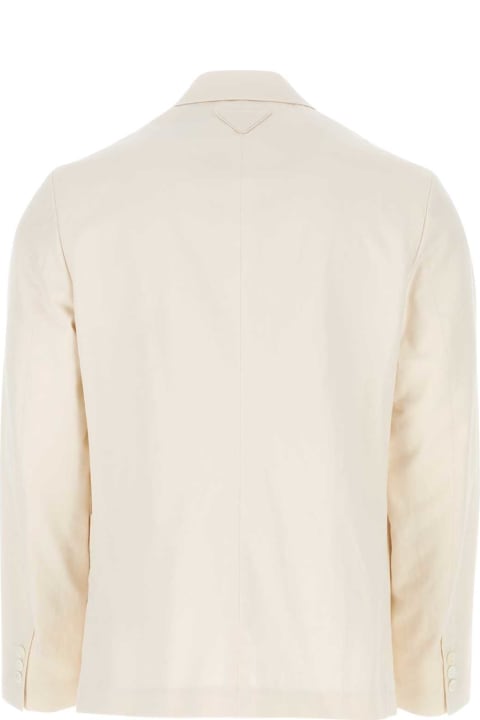 Coats & Jackets for Men Prada Ivory Cotton Blazer