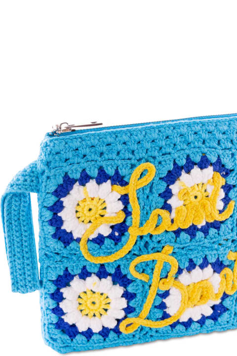 Luggage for Women MC2 Saint Barth Parisienne Crochet Pouch Bag With Daisy Embroidery