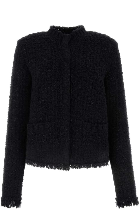 Sweaters for Women Moncler Black Tweed Cardigan