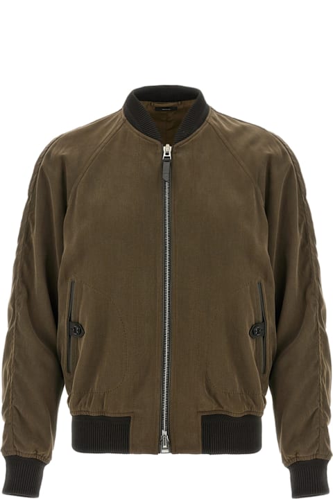 Tom Ford Menのセール Tom Ford Gabardine Fluid Bomber Jacket