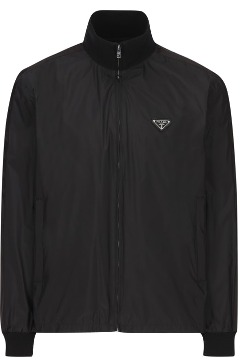 Blouson In Silk Blend With Zip And Logo
