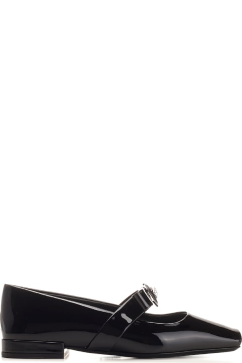 Versace Flat Shoes for Women Versace Gianni Ribbon Square-toe Ballerina Shoes