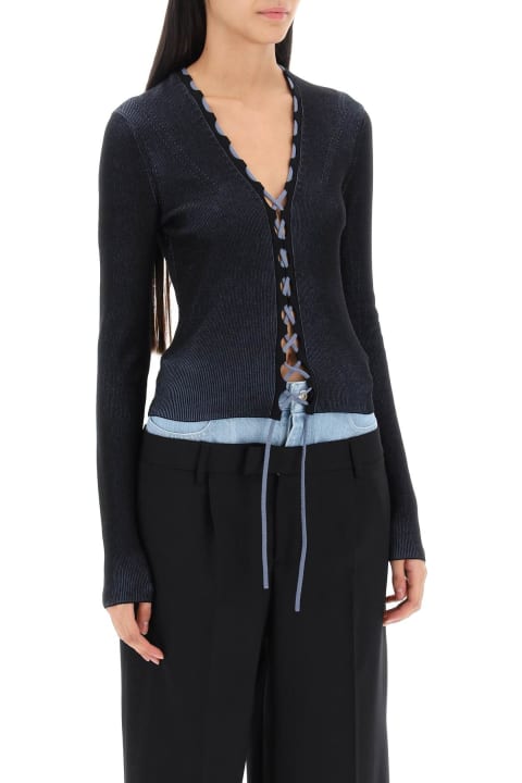 Dion Lee Clothing for Women Dion Lee Two-tone Lace-up Cardigan