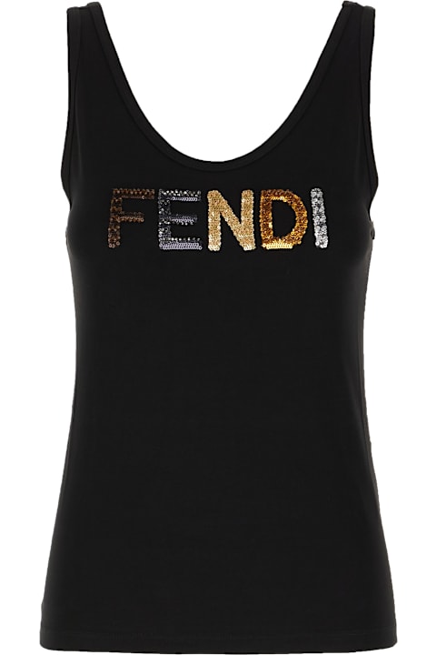 Fendi لـ Women Fendi Black Cotton Top