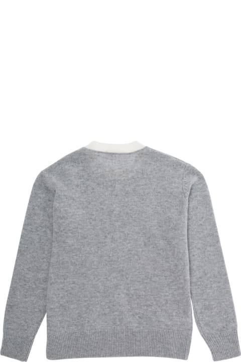 Marni T-Shirts & Polo Shirts for Boys Marni Grey Sweater With Jacquard Logo In Wool And Cashmere Boy