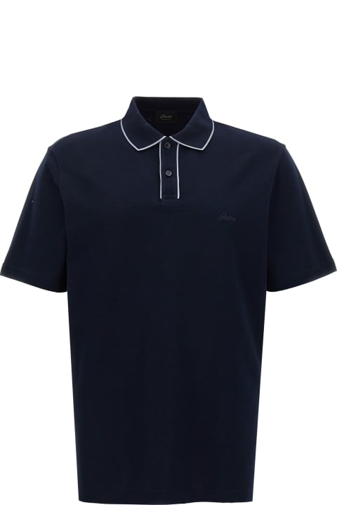 Brioni ملابس علوية لـ القسم الرجالي Brioni Logo Embroidery Polo Shirt