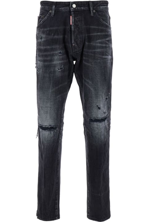 Dsquared2 for Men Dsquared2 'cool Guy' Black Five-pocket Jeans With Rips In Cotton Denim Man