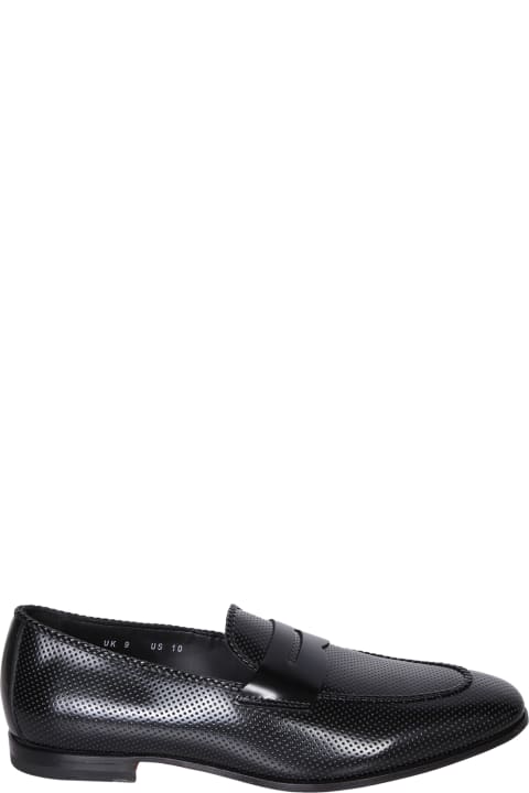Loafers & Boat Shoes for Men Santoni Grifone Glossy Black Loafer