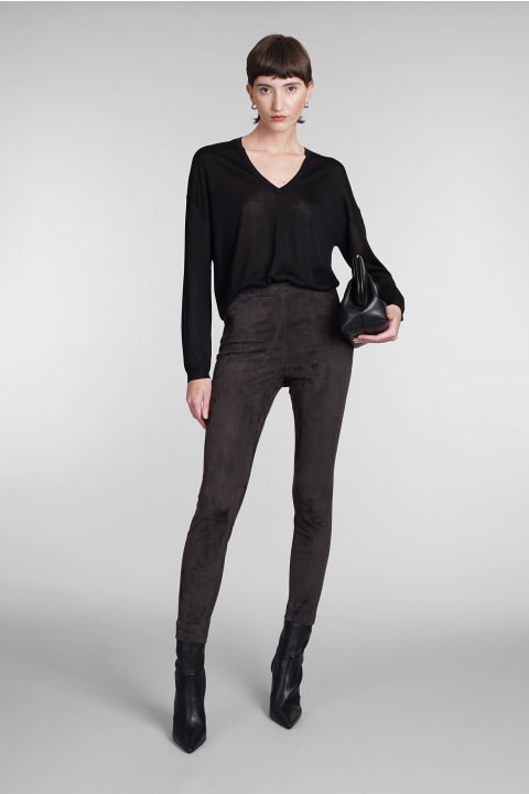 Theory Clothing for Women Theory Leggings In Brown Leather
