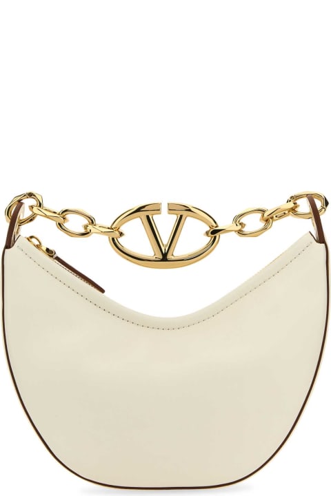 Valentino Garavani for Women Valentino Garavani Ivory Leather Vlogo Handbag