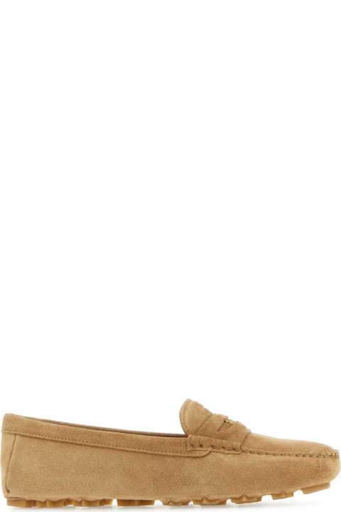 Flat Shoes for Women Miu Miu Biscuit Suede Loafers