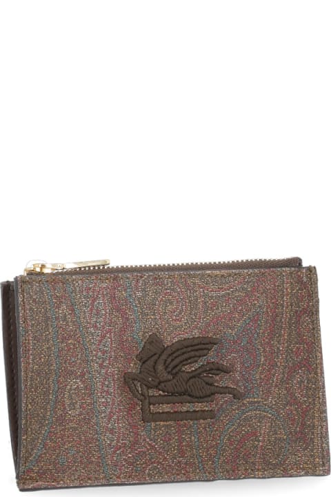 Wallets for Women Etro Coated Canvas Card Holder