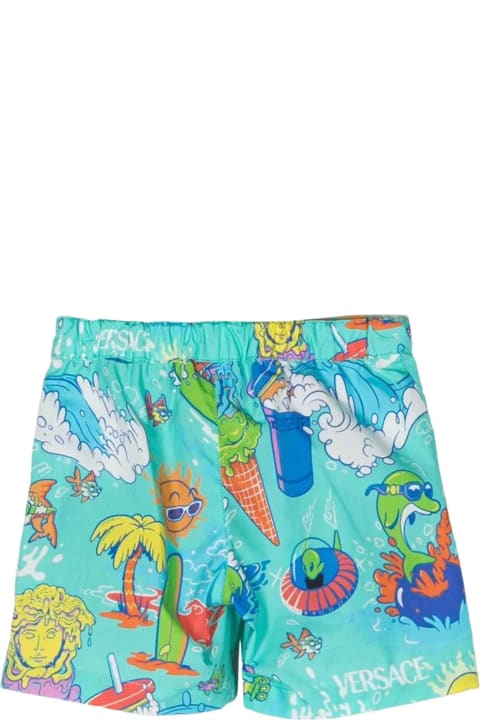 Young Versace Bottoms for Baby Girls Young Versace Multicolor Shorts Unisex Kids