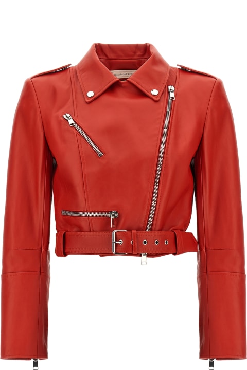 Alexander McQueen Coats & Jackets for Women Alexander McQueen Cropped Biker Jacket