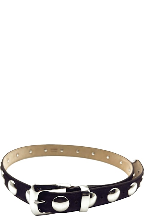 Khaite Women Khaite Benny Belt In Brown Suede Whit Silver Buckle