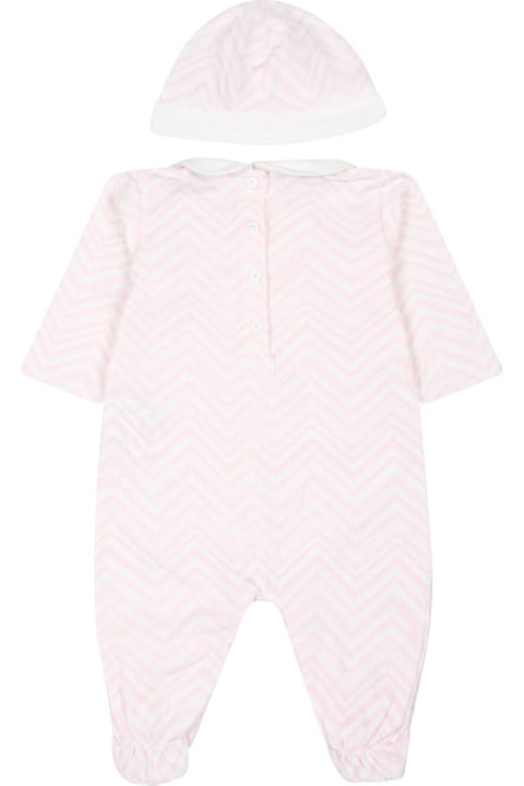 Missoni for Kids Missoni White Suit For Baby Girl With Chevron Pattern