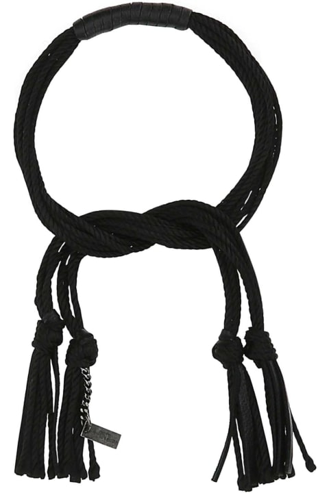 ウィメンズ ブレスレット Saint Laurent Black Fabric Bracelet