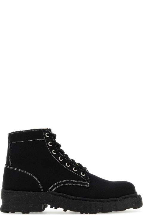 Boots for Men Mihara Yasuhiro Black Canvas Ankle Boots
