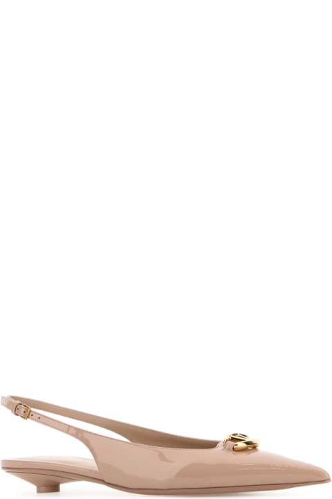 Fashion for Women Valentino Garavani Powder Pink Leather Vlogo The Bold Edition Ballerinas