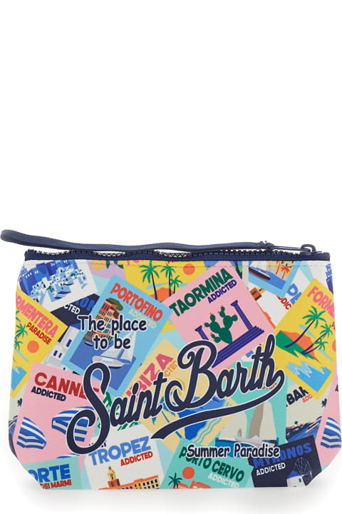 Accessories & Gifts for Girls MC2 Saint Barth 'aline' Multicolor Pochette With Logo Print In Scuba Fabric Girl
