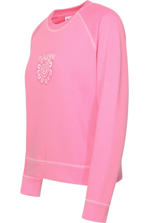 Ganni for Women Ganni 'isoli' Sweatshirt In Pink Organic Cotton