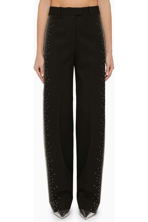 The Attico for Women The Attico Black Wool Jagger Trousers With Thermostrass