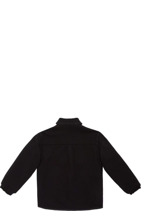 Fendiのボーイズ Fendi Junior Shirt Jacket In Black Reversible Jersey