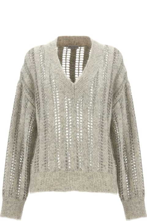 Brunello Cucinelli Sweaters for Women Brunello Cucinelli Sequin Openwork Sweater